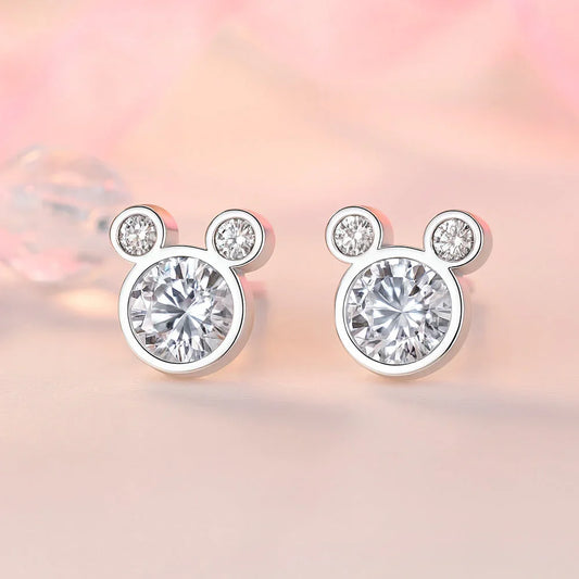 Ohrstecker aus 925er Sterling-Silber, Mini-Maus