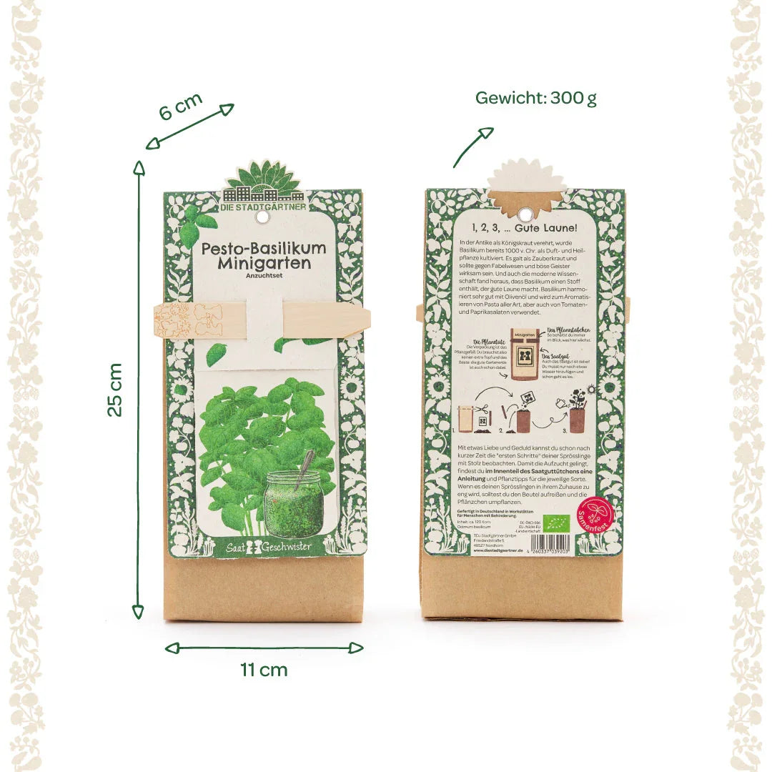 Anzuchtset – Minigarten BIO-Basilikum