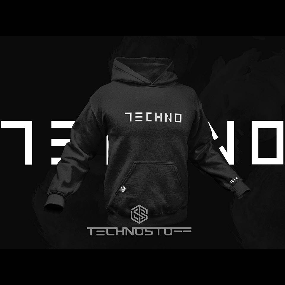 Minimalistic Techno Premium Hoodie (schwarz)