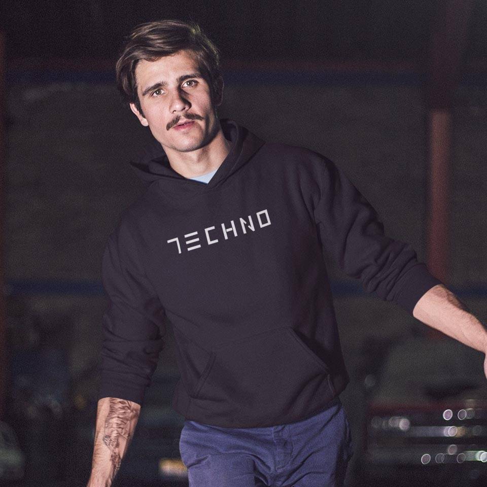 Minimalistic Techno Premium Hoodie (schwarz)