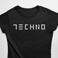 Minimalistic Techno T-Shirt (schwarz / Frauen)