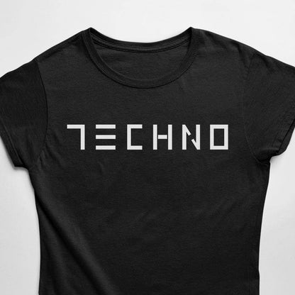 Minimalistic Techno T-Shirt (schwarz / Frauen)