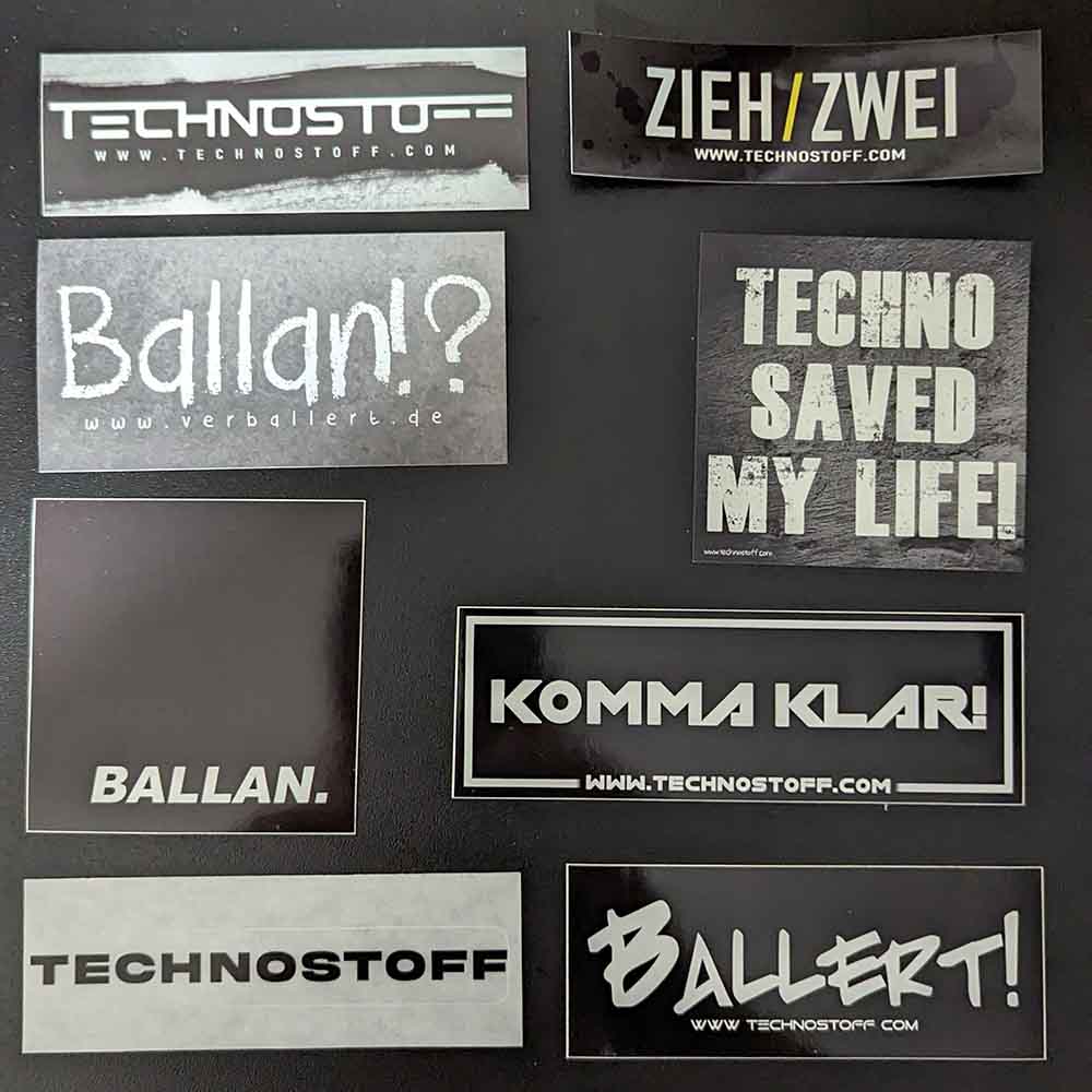 Gemischtes Techno & Rave Sticker Paket Set 🔥