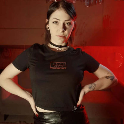 Moon Bee Crop Top (schwarz)