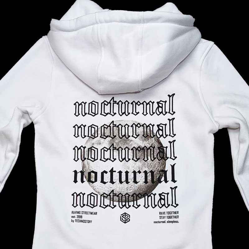 Nocturnal White Premium Hoodie (weiß, unisex)