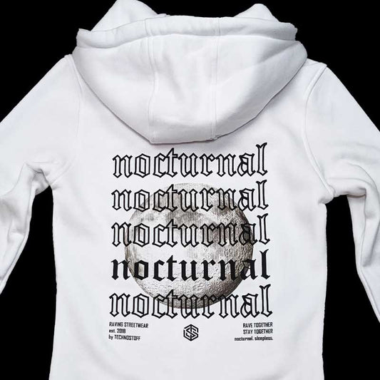 Nocturnal White Premium Hoodie (weiß, unisex)