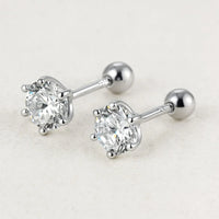 Ohrstecker aus 925er Sterling-Silber, Zirkonia in Brillantschliff, 5mm