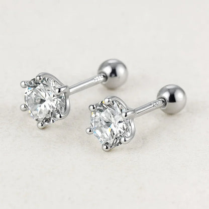 Ohrstecker aus 925er Sterling-Silber, Zirkonia in Brillantschliff, 5mm