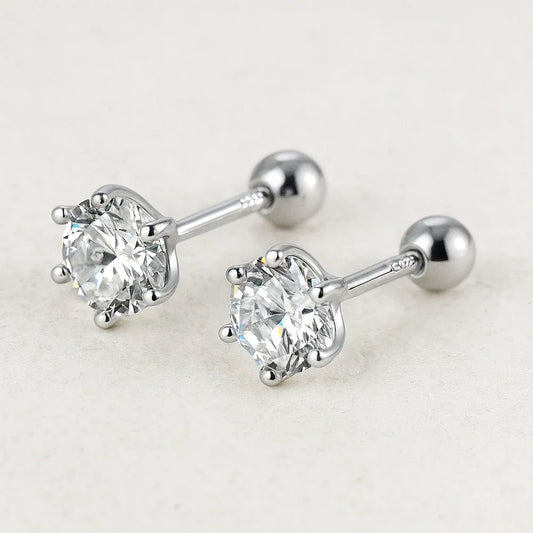 Ohrstecker aus 925er Sterling-Silber, Zirkonia in Brillantschliff, 5mm