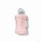 Parfums de Marly Delina Exclusif Eau de Parfum, matter rosa Flakon mit silberner Kugelkappe und rosa Quasten