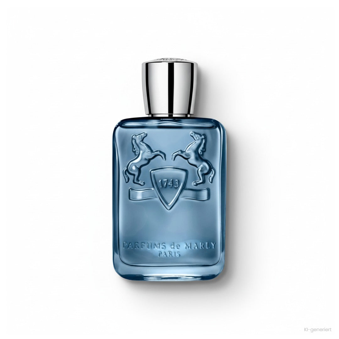 Parfums de Marly Sedley Eau de Parfum, blauer Flakon mit silberner Kappe und geprägten Pferden