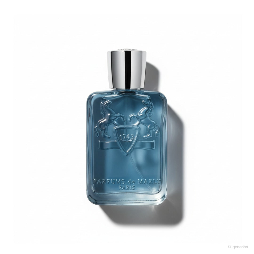 Parfums de Marly Sedley Eau de Parfum, blauer Flakon aus Glas mit silberner Kappe und Pferde-Emblem