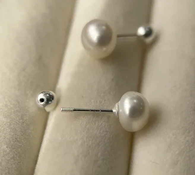 Ohrstecker aus 925er Sterling-Silber, Mini-Süßwasser-Perle, 0,8mm