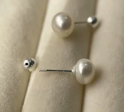 Ohrstecker aus 925er Sterling-Silber, Mini-Süßwasser-Perle, 0,8mm