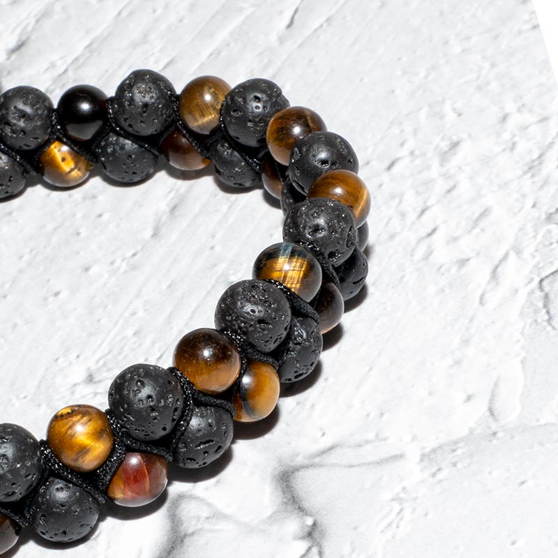 ARMBAND LAVASTEIN UND TIGERAUGE 6MM