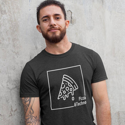 Pizza & Techno T-Shirt (schwarz oder weiß / unisex)