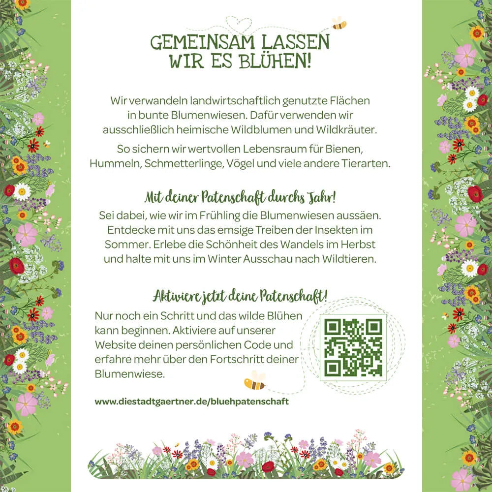 Patenschaft für 10 m² Blumenwiese zum Ausdrucken