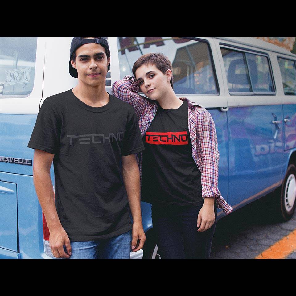 Red Techno Stripe (schwarz / Frauen)