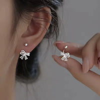 Ohrstecker aus 925er Sterling-Silber, Filigrane Schleife