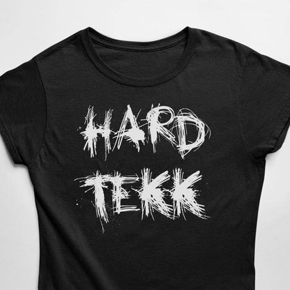Scratched Hardtekk T-Shirt (schwarz / Frauen)