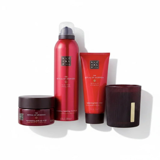 Rituals The Ritual of Ayurveda Körperpflege-Set mit Duschgel, Bodycreme und Peeling in Rot