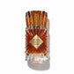 Royal Blend Bourbon Parfumflakon in bernsteinfarbener Glasoptik auf weißem Hintergrund