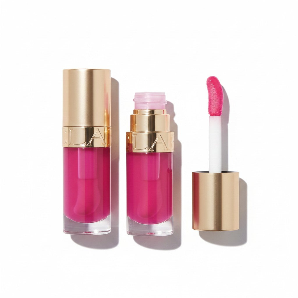 Clarins 02 Lip Comfort Oil Raspberry with sweetbriar rose oil