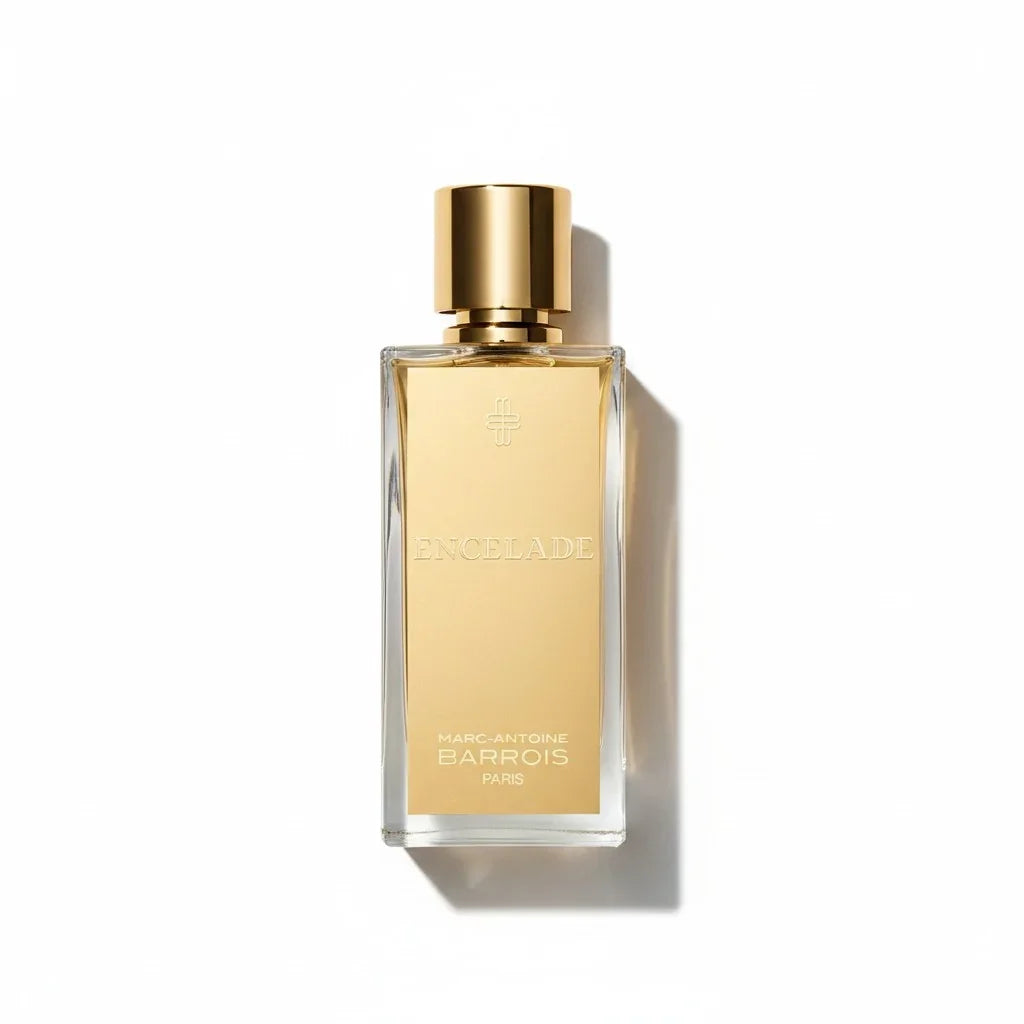 Marc-Antoine Barrois Encelade Parfumflakon mit goldenem Verschluss auf weißem Hintergrund