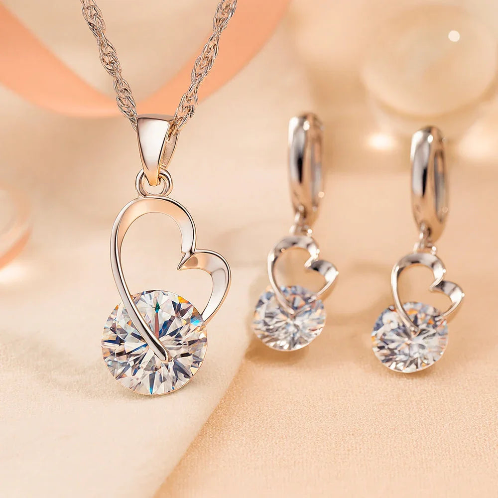 Schmuck Set aus 925er Sterling Silber, Diamond Love