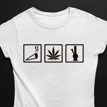 Smoke All Day T-Shirt (schwarz oder weiß / Frauen)