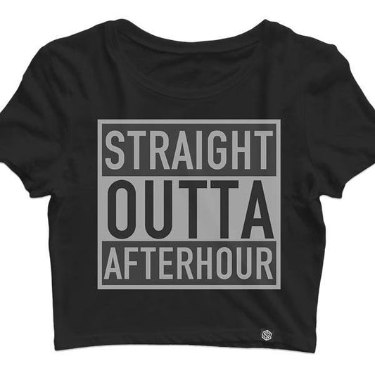 Straight Outta Afterhour Crop Top (schwarz)
