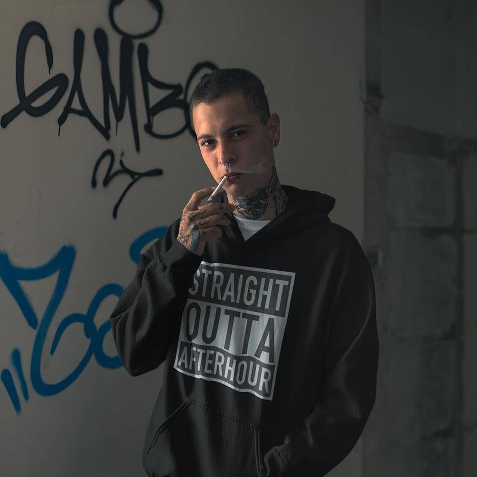 Straight Outta Afterhour Premium Hoodie (schwarz)