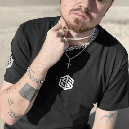 Stripe T-Shirt (oversized, unisex, black)