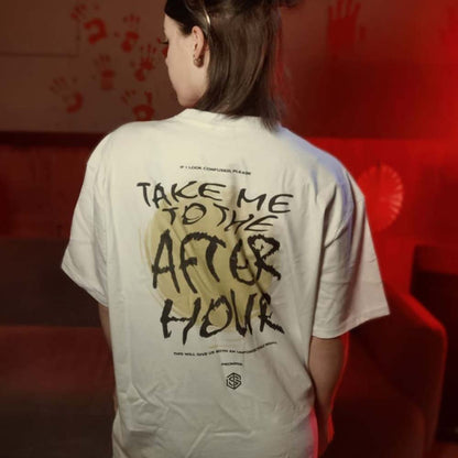 Take Me To The Afterhour T-Shirt (oversized, unisex, white)