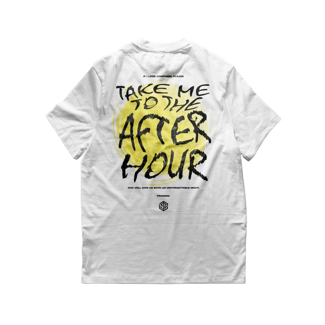 Take Me To The Afterhour T-Shirt (oversized, unisex, white)