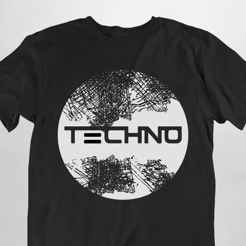 Techno Circle T-Shirt (schwarz oder weiß / unisex)