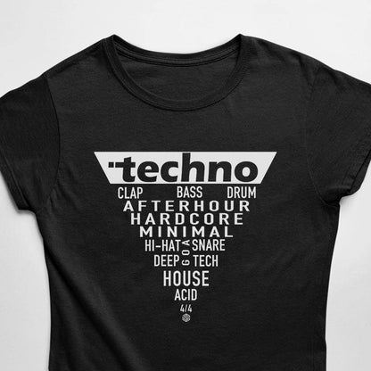 Techno Triangle Premium T-Shirt (schwarz oder weiß / Frauen)