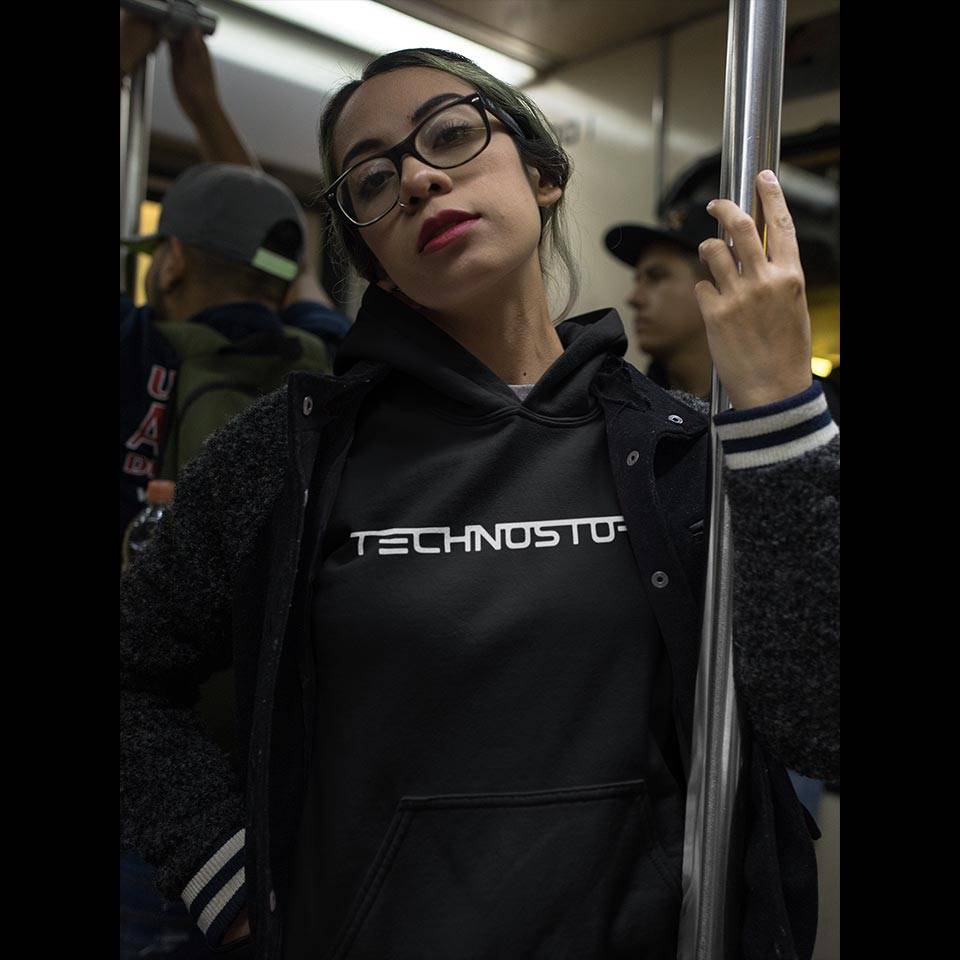 Technostoff Classic Premium Hoodie (schwarz, Frauen und unisex)