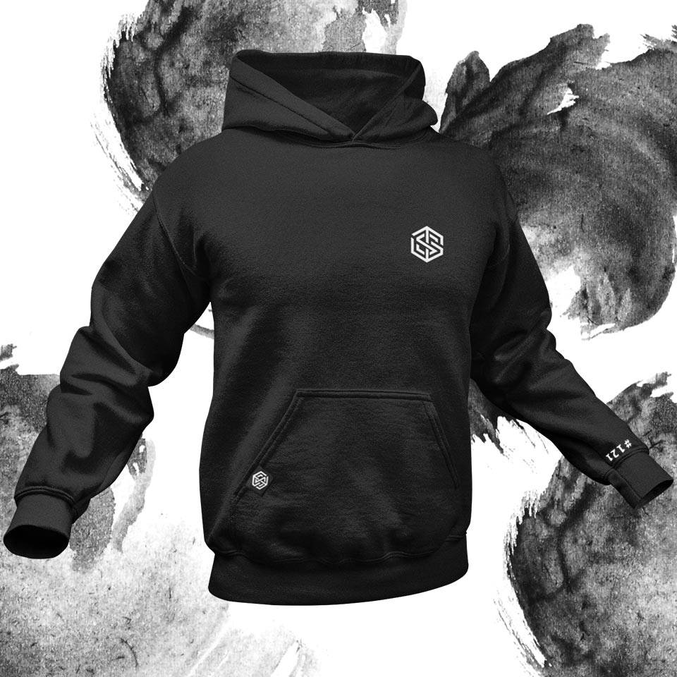 Technostoff Crew Premium Hoodie (schwarz, Frauen und unisex)