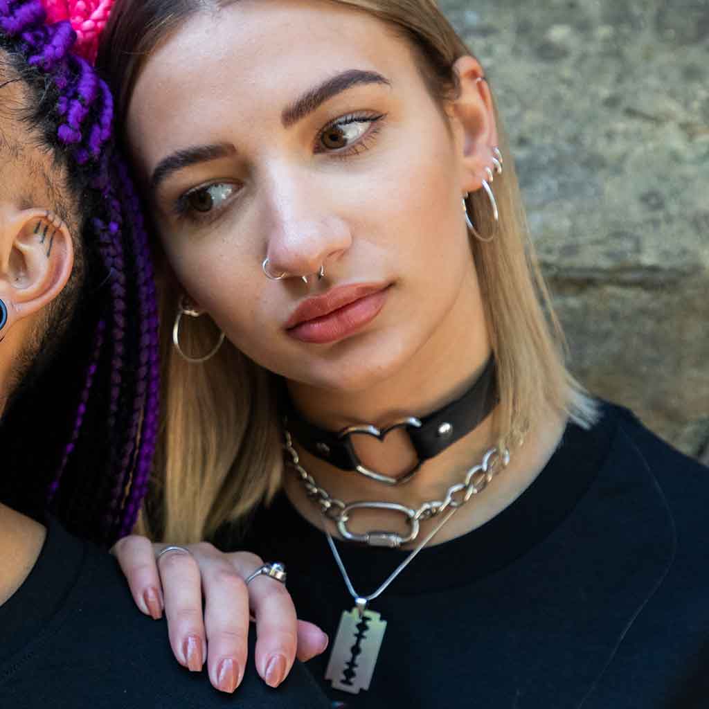 Choker Halsband (Ring oder Herz)