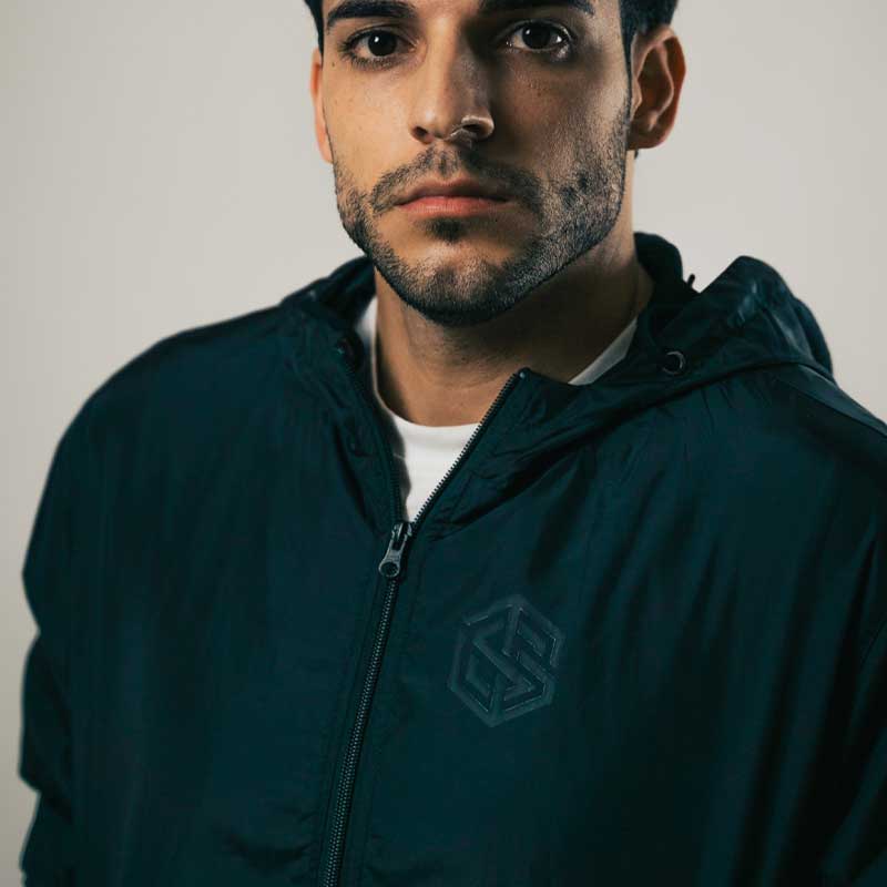 Technostoff Classic Black On Black Windrunner Unisex