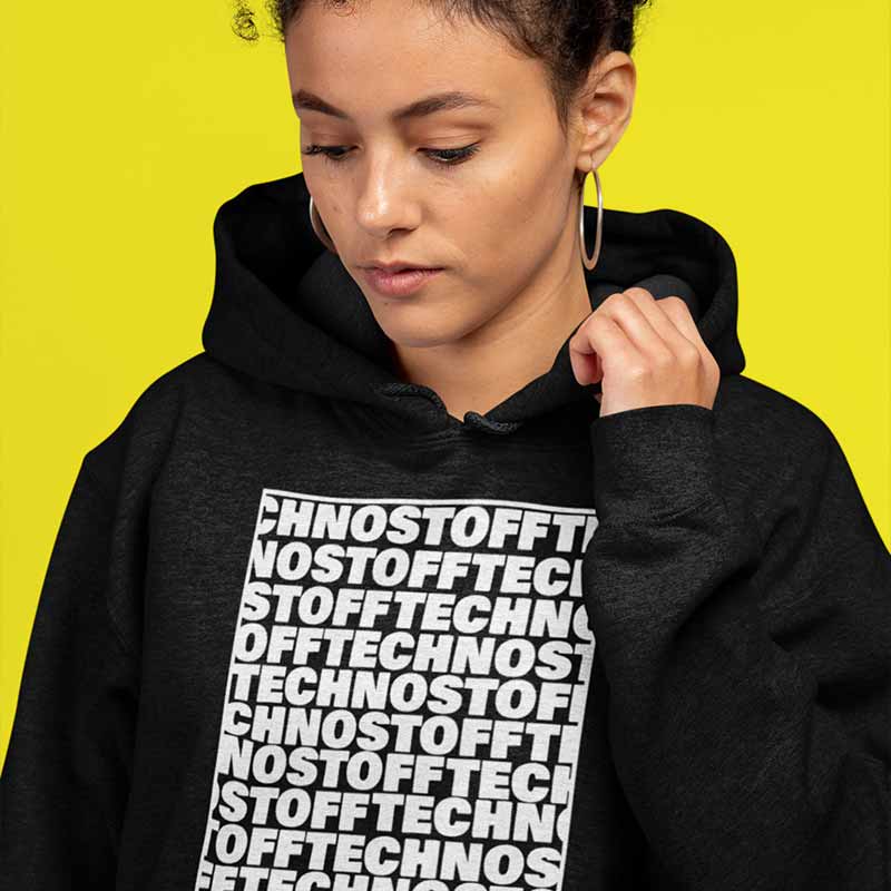 Technostoff Square Premium Hoodie (für unisex + Frauen)