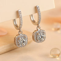 Ohrringe aus 925er Sterling-Silber, Zirkonia Würfel