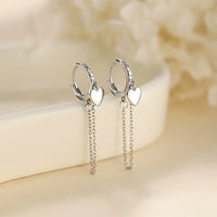 Ohrringe aus 925er Sterling-Silber, fesselndes Herz mit Zirkonia