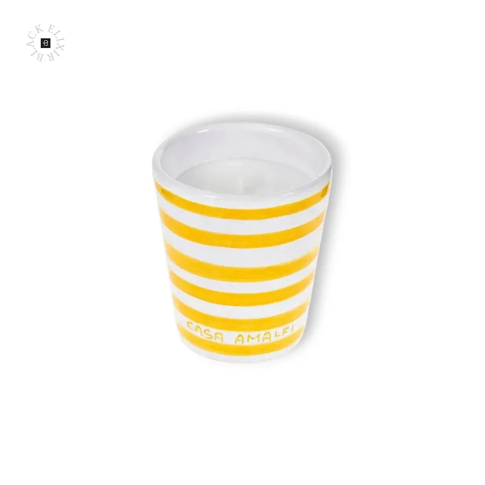 CASA AMALFI BUONGIORNO POSITANO HAND PAINTED CANDLE - Lemon Basil & Mandarin - BLACK ELIXIR - Maison de Parfum