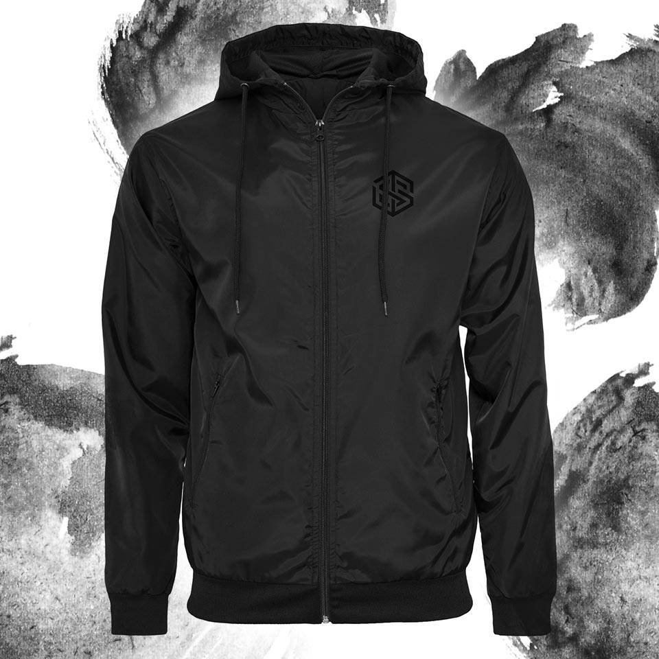 Technostoff Classic Black On Black Windrunner Unisex