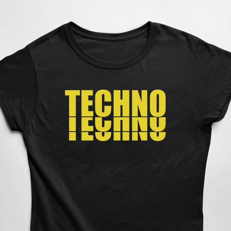 Yellow Techno T-Shirt (schwarz / Frauen)
