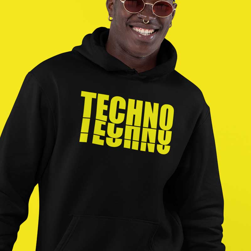 Yellow Techno Premium Hoodie