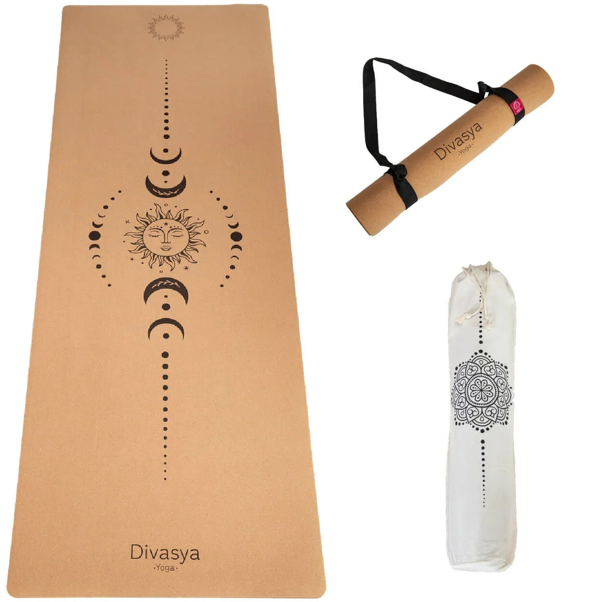 Yogamatte Kork: viele Yoga-Designs | inkl. Hülle & Tragegurt