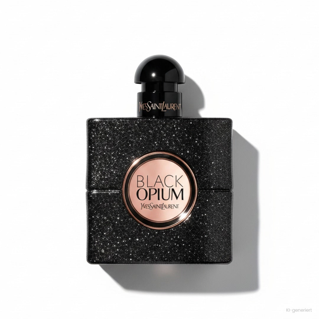 Yves Saint Laurent Black Opium Eau de Parfum 50 ml, schwarzer Flakon mit Glitzer